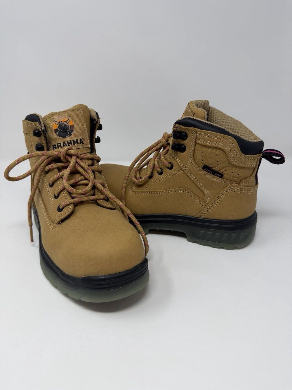 Brahma Women's Size 6 Combustion Steel Toe Work Boots Wheat Color- New w/o Tags